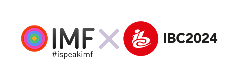 IMF logo and the IBC 2024 logo separated by a multiplication sign